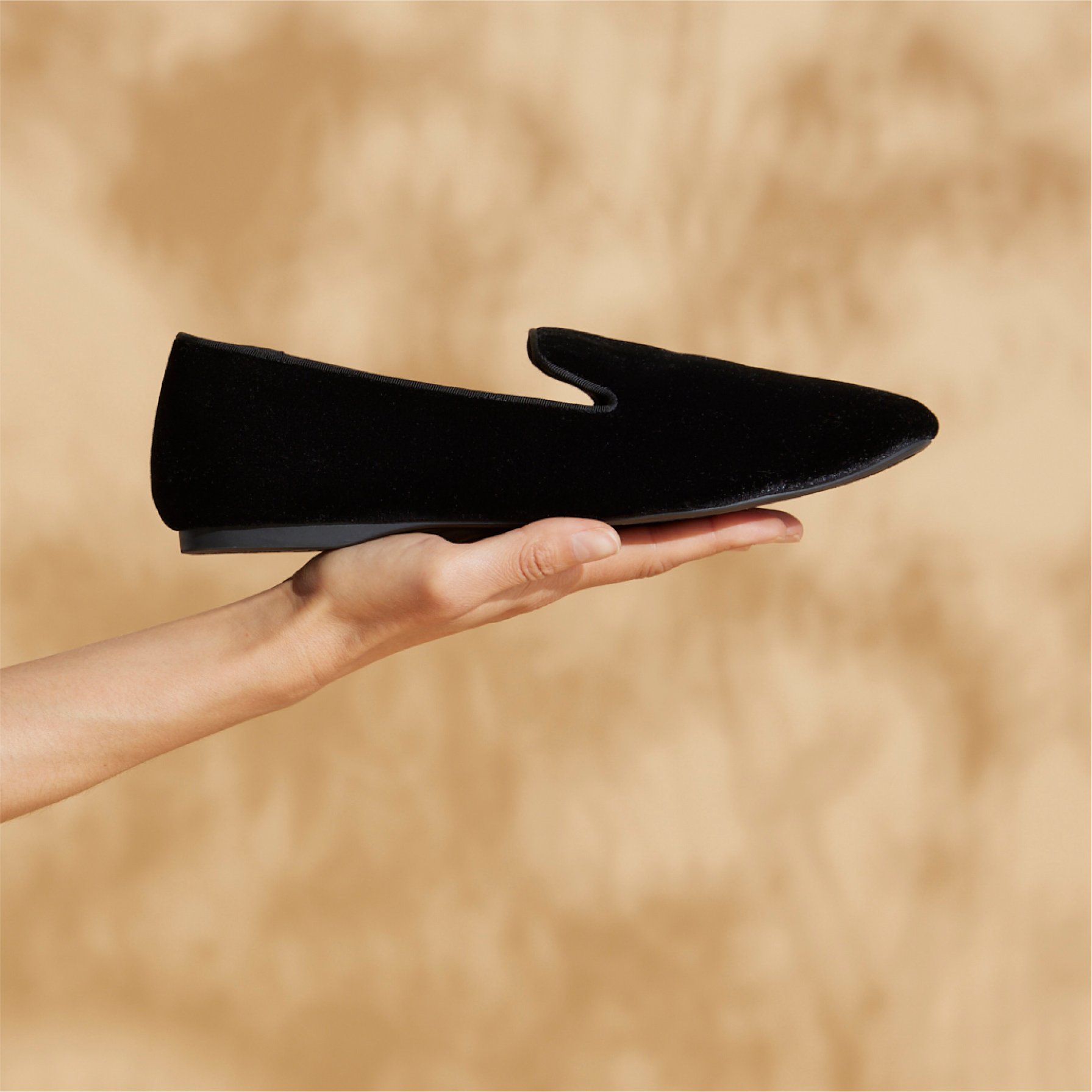 Black velvet women’s flats