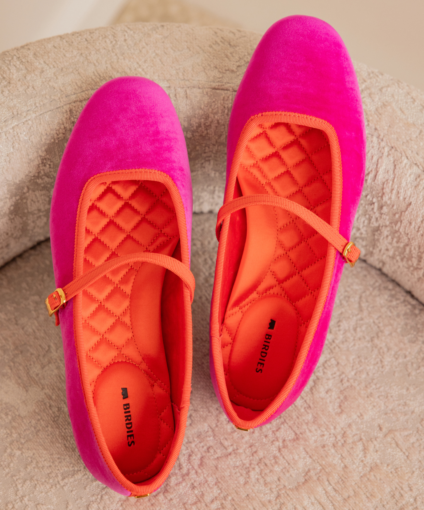 The Hummingbird Mary Jane - Hot Pink Velvet