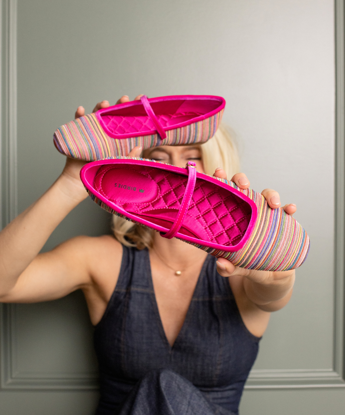 The Hummingbird Mary Jane Grosgrain - Hot Pink Multi Stripe