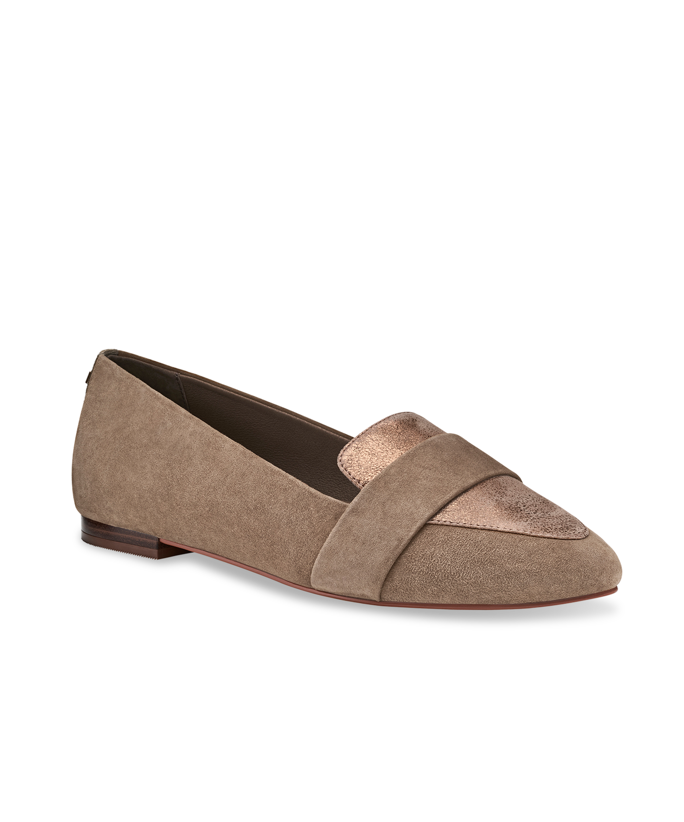 front 3/4 view of Blackbird Oak Shimmer Suede