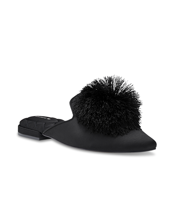 Cheap black fur 2024 slides