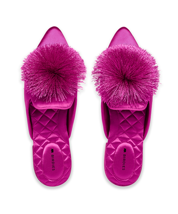 The Dove Fuchsia Satin Pom