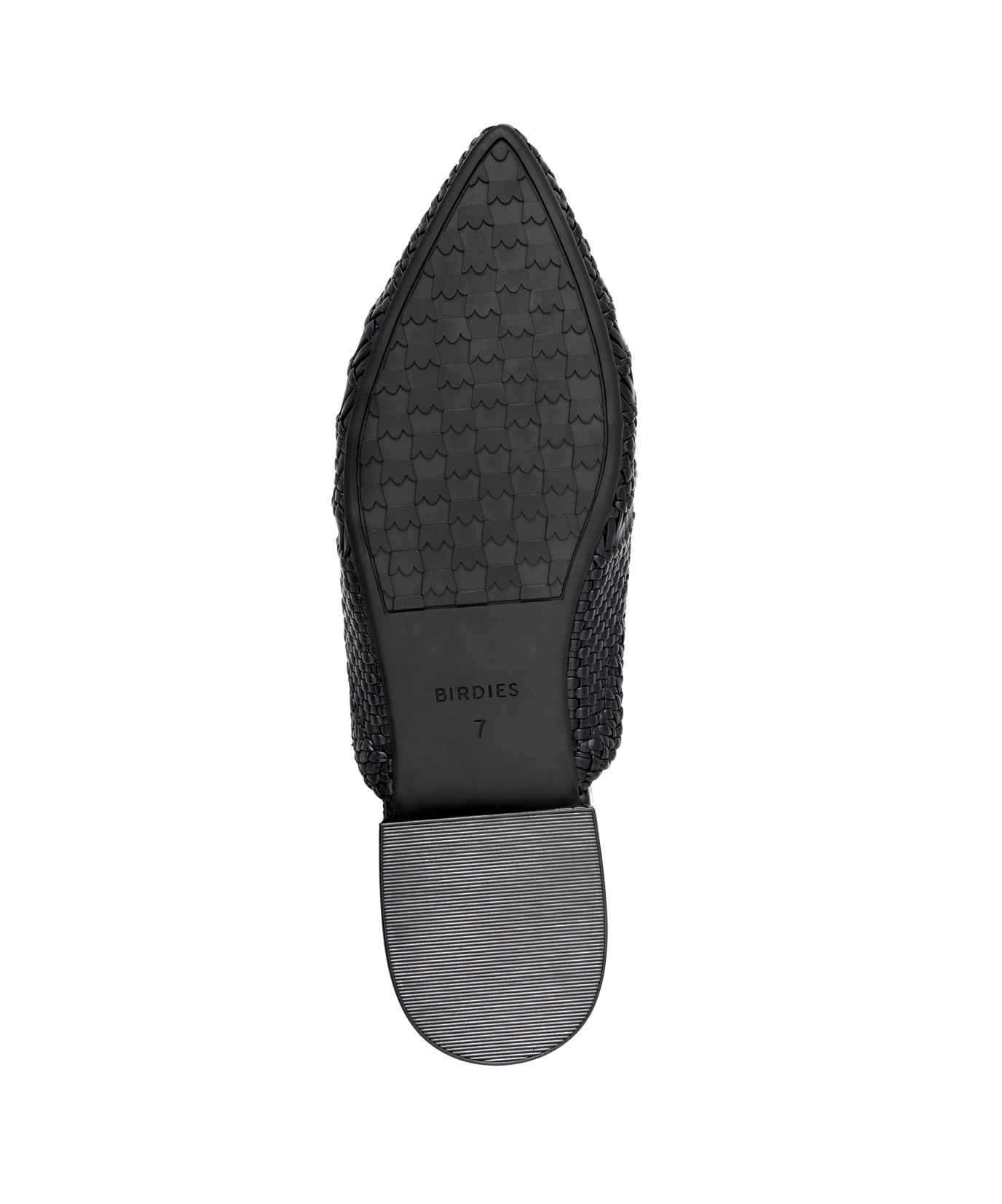 bottom view of the Dove in Black Woven