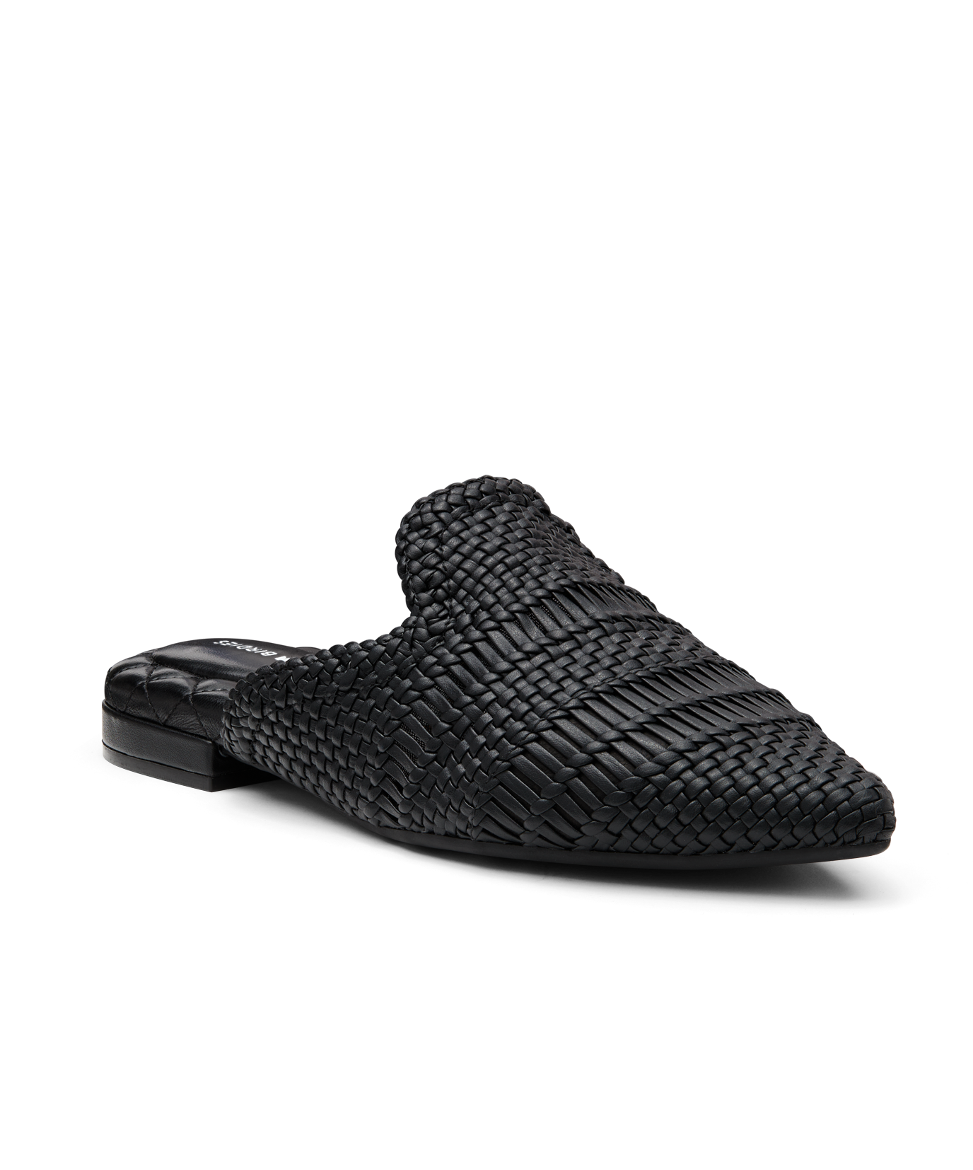 Pointed Toe Black Mule Slides The Dove Black Woven Women's