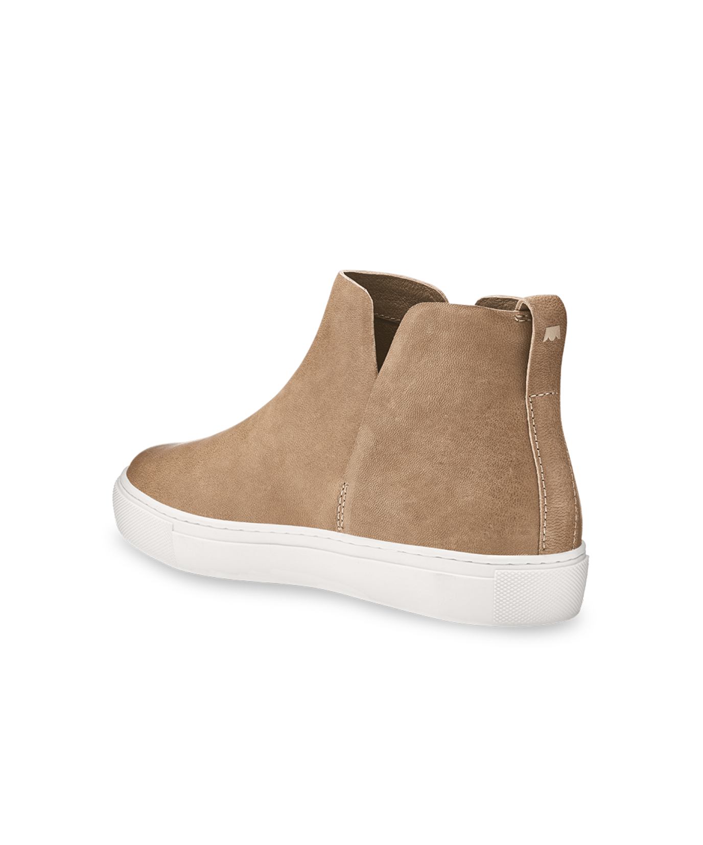 back 3/4ths view of the Falcon in Cafe au Lait (tan) Leather