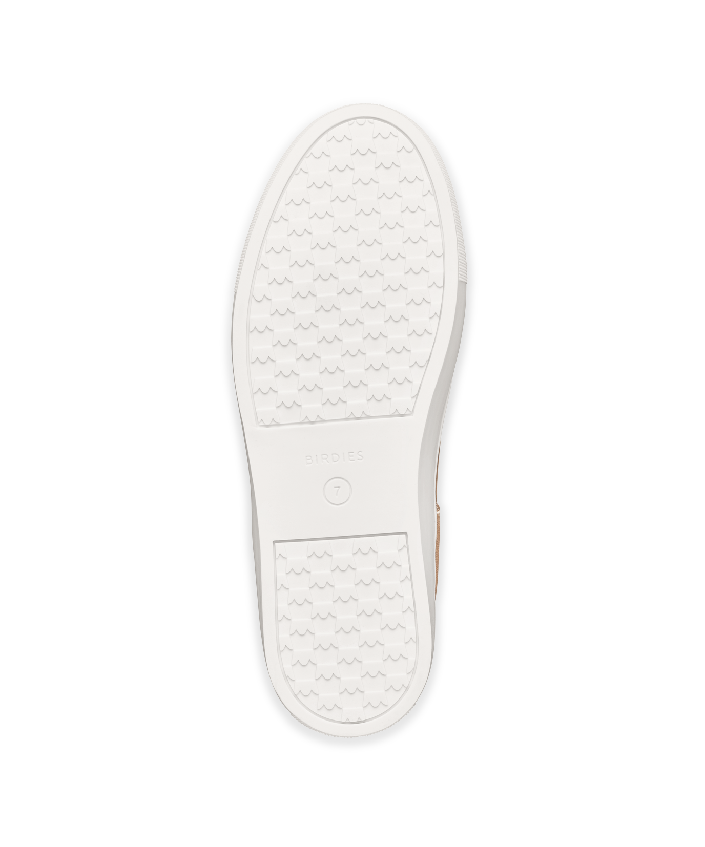 bottom view of the Falcon in Cafe au Lait (tan) Leather