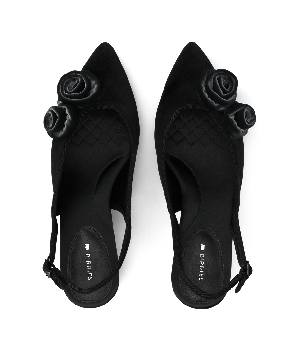 The Goldfinch 40 Slingback Flower - Black Velvet