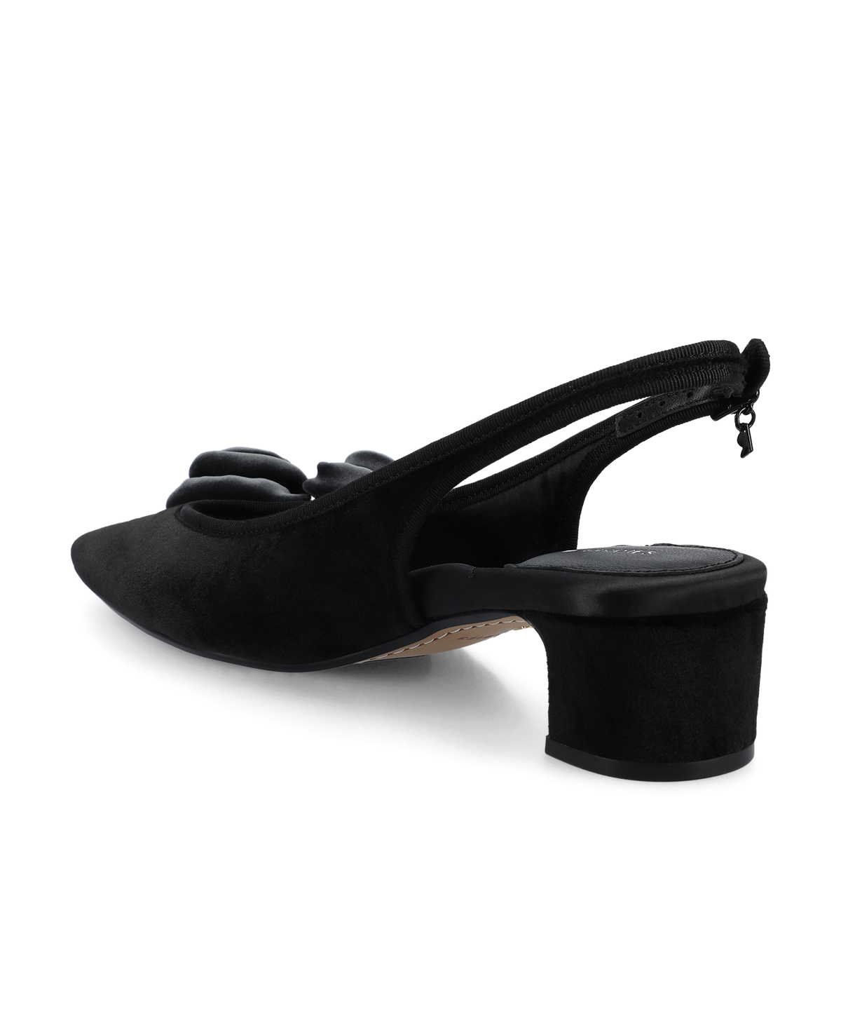 The Goldfinch 40 Slingback Flower - Black Velvet