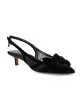 The Goldfinch Kitten Heel - Black Velvet Mesh