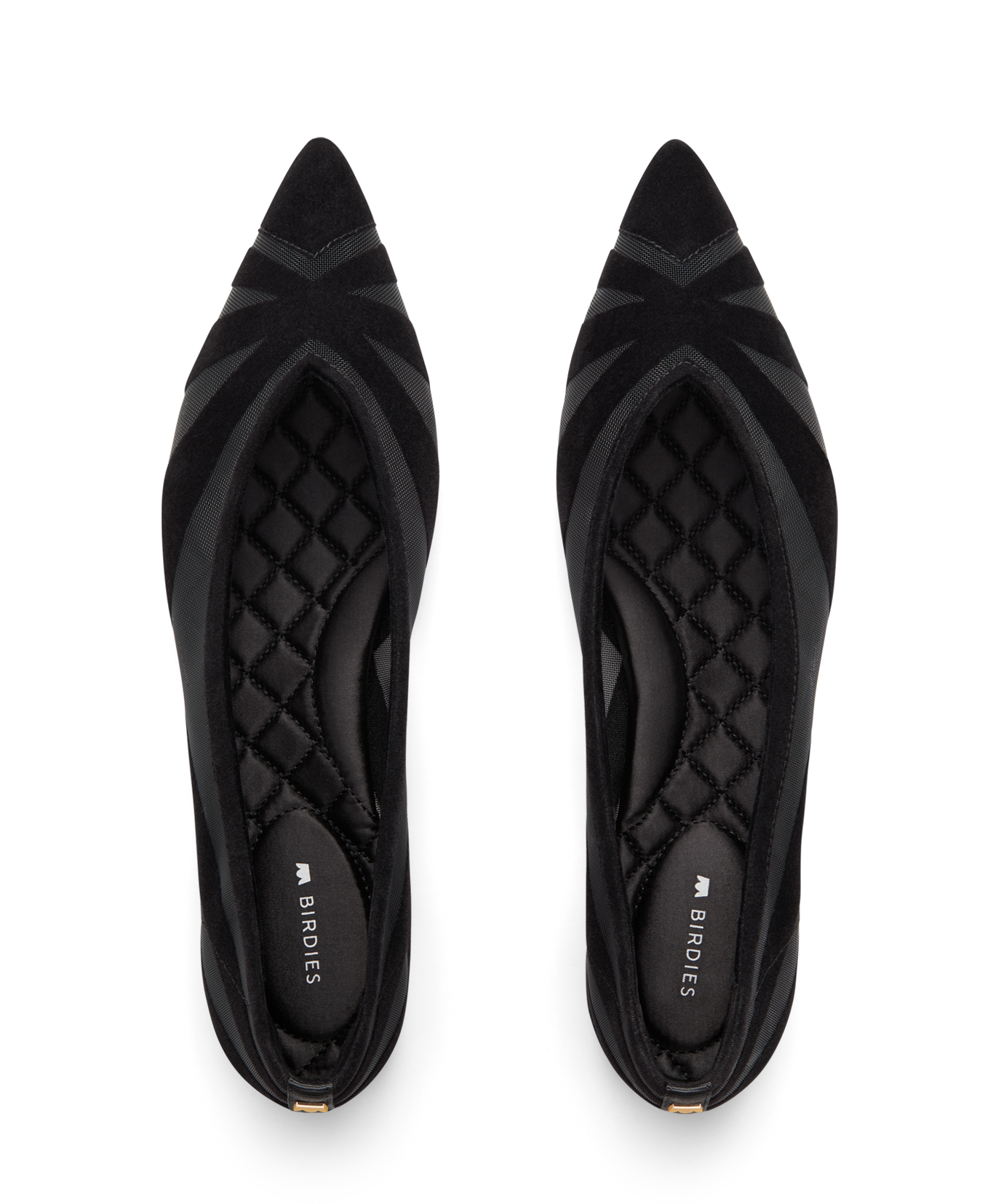 hover | view of the goldfinch 15 ballet flat in black velvet mesh