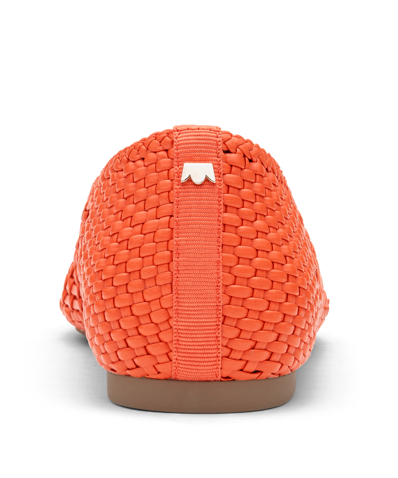 back view of the Goldfinch in Tiger Lily (orange) woven