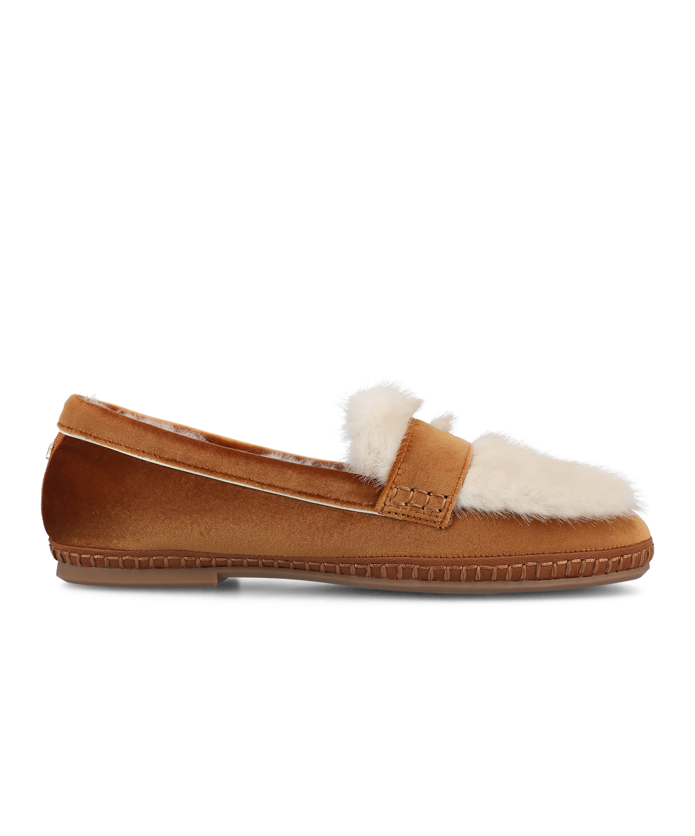 The Heron Loafer Cozy - Tan Velvet Faux Fur