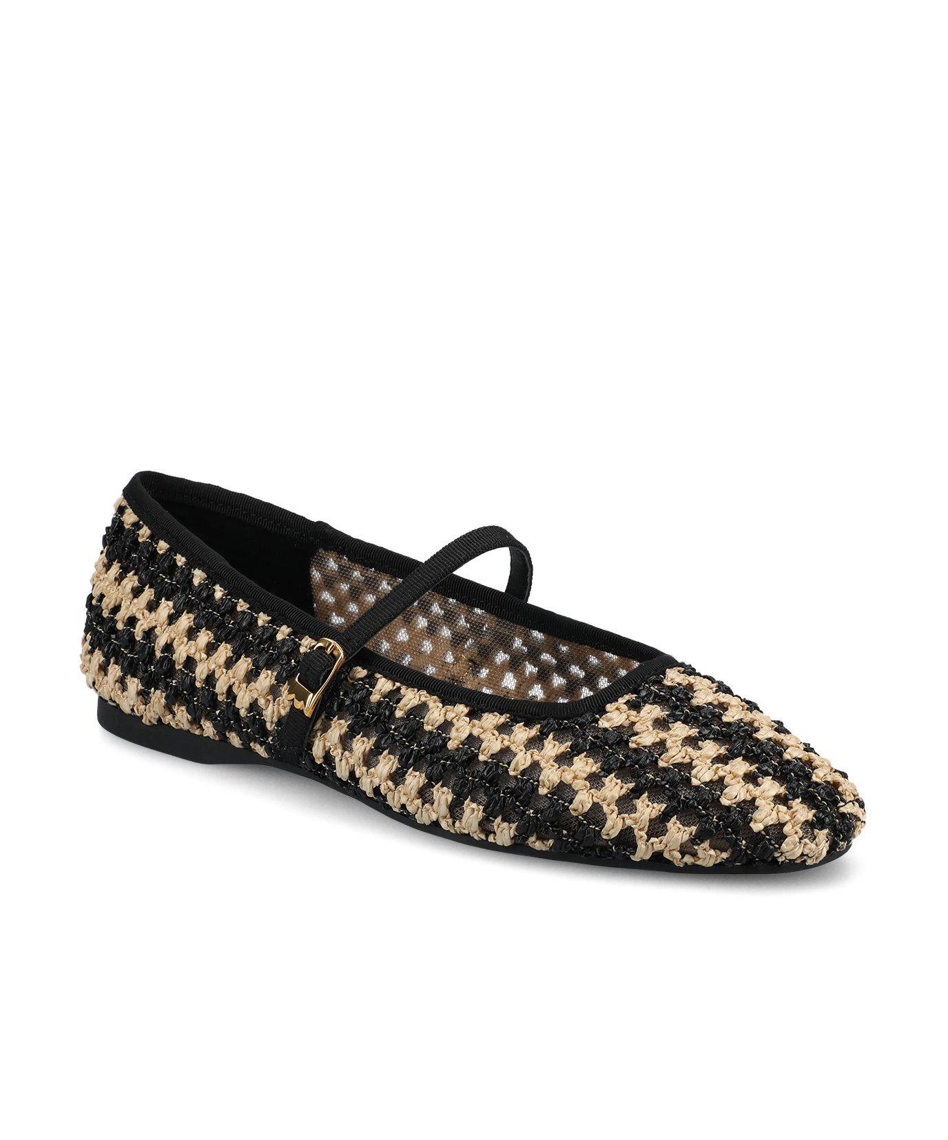 マキシモ社　マリリン　ニューハート　マーメイド The Hummingbird Mary Jane - Black/Natural Openweave