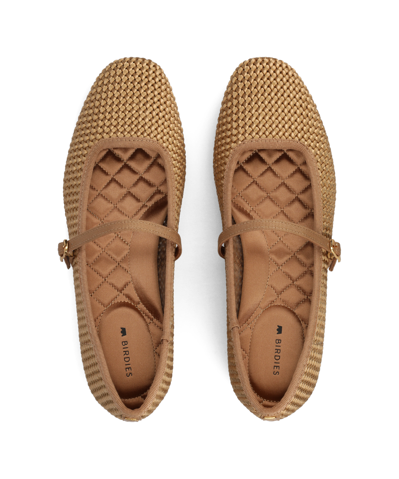 The Hummingbird Mary Jane - Gold Woven Satin