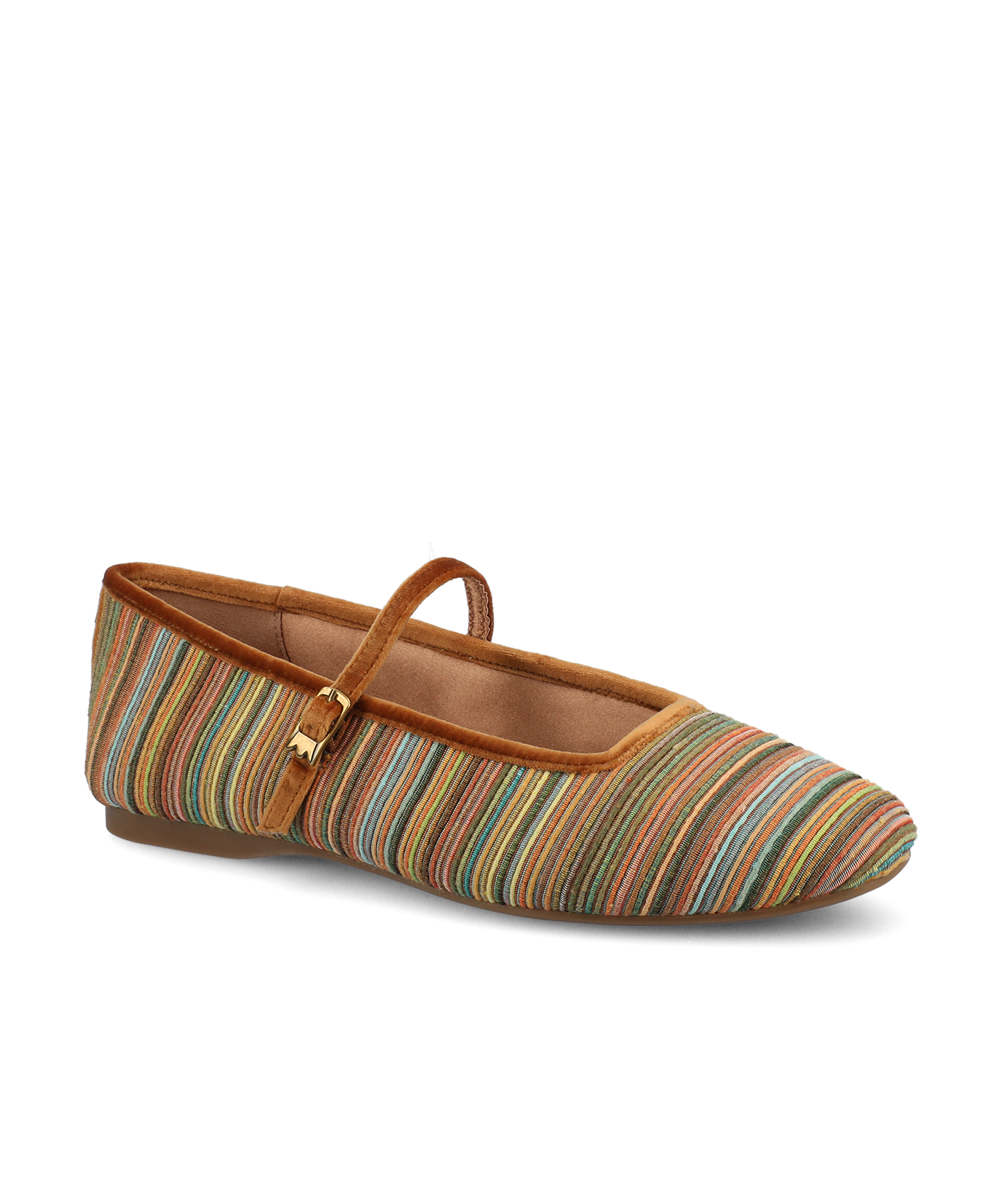 The Hummingbird Mary Jane Grosgrain - Tan Multi Stripe