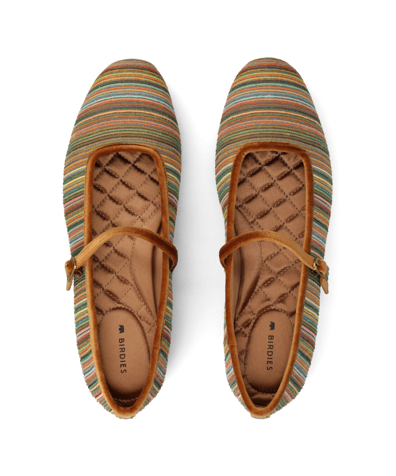 The Hummingbird Mary Jane Grosgrain - Tan Multi Stripe