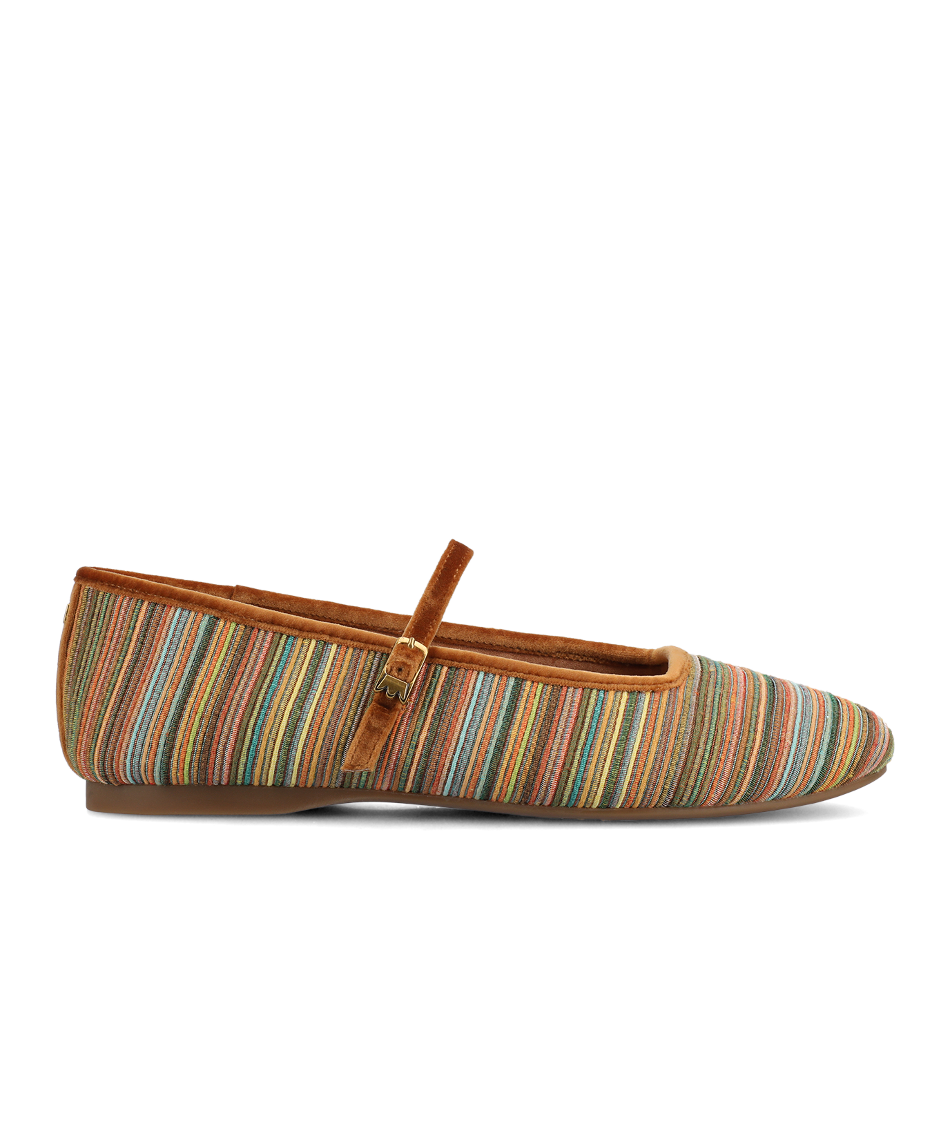 The Hummingbird Mary Jane Grosgrain - Tan Multi Stripe