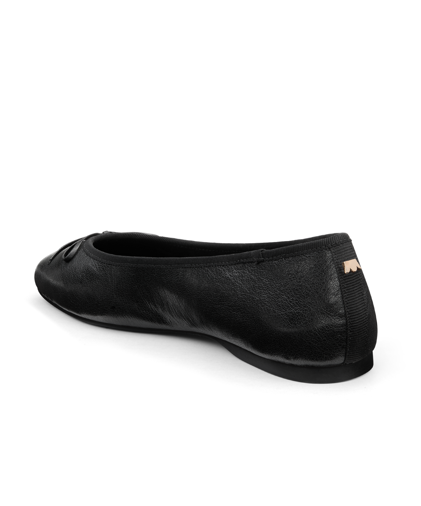 back 3/4ths view of the Hummingbird in Noir (black) leather