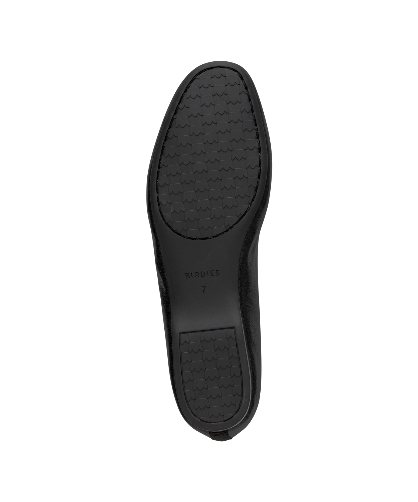 bottom view of the Hummingbird in Noir (black) leather