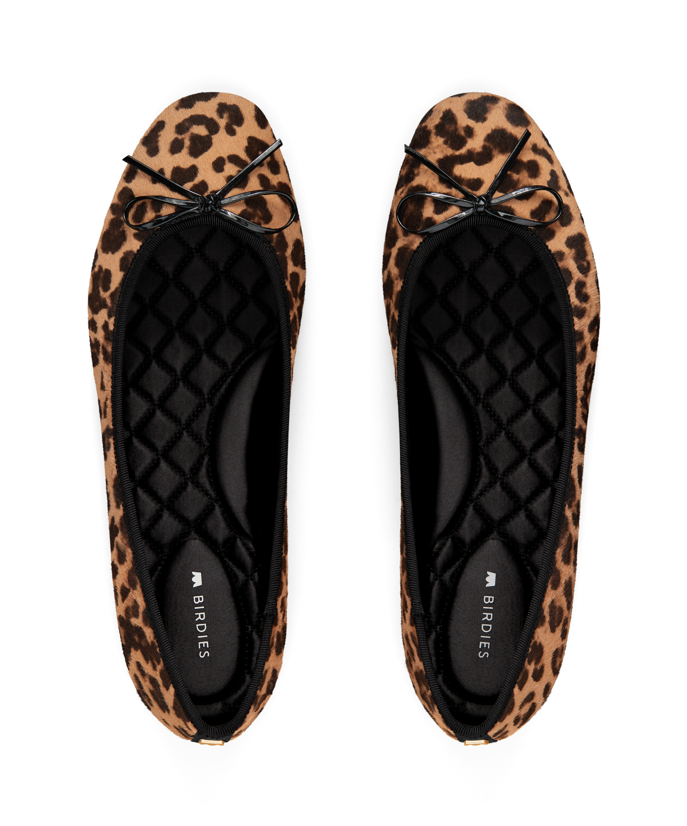 hover | top view of the hummingbird ballet flat in Leopard print calf hair