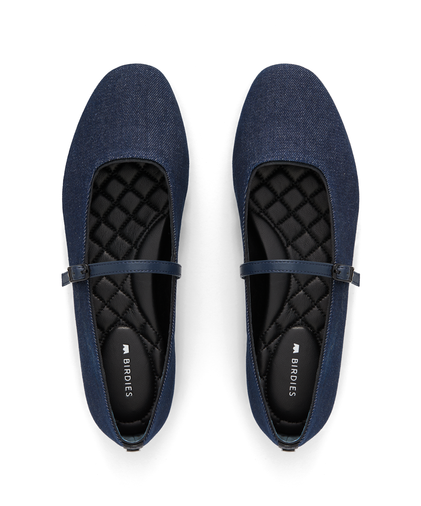 hover | top view of the Hummingbird Mary Jane in Denim (blue) with a Leather strap