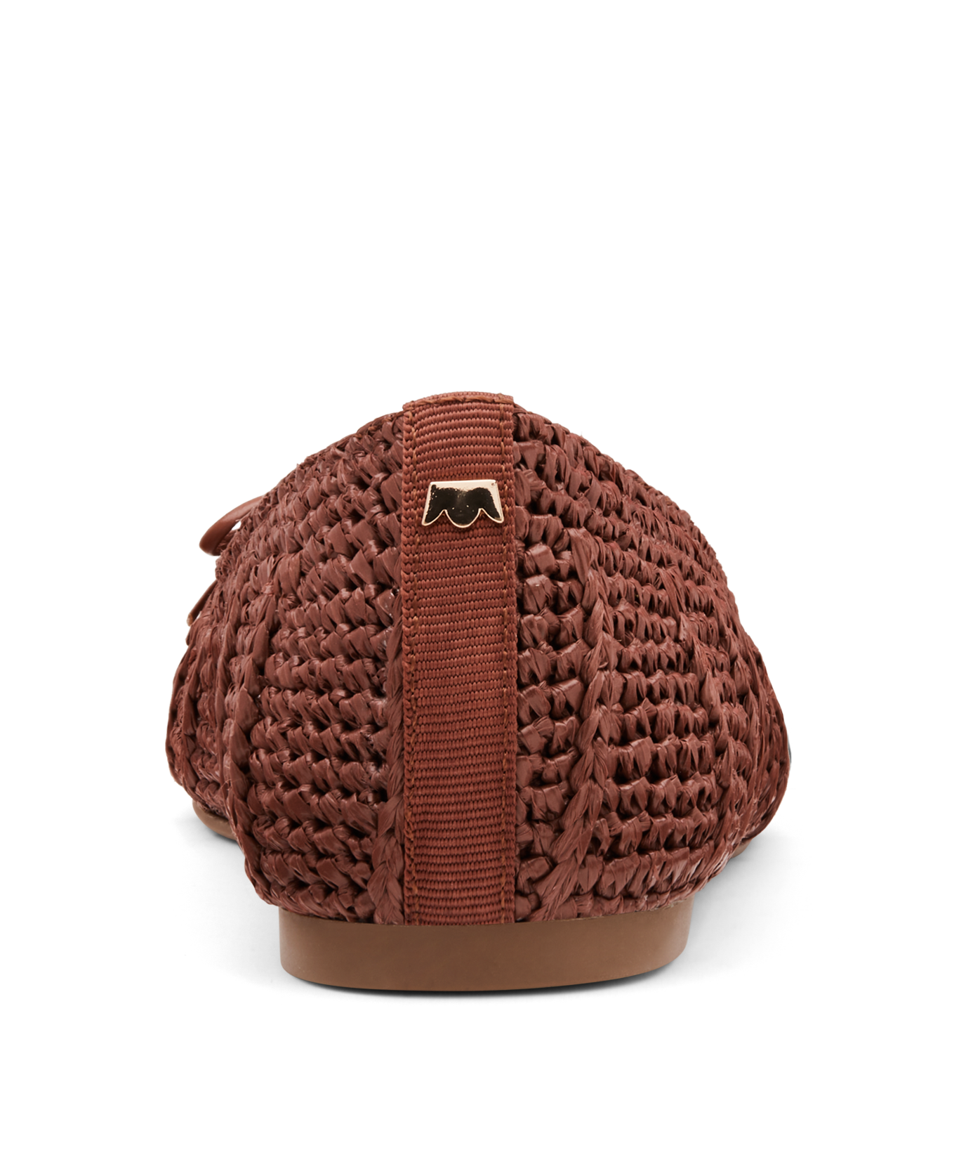 back view of the Hummingbird in Walnut (brown) raffia