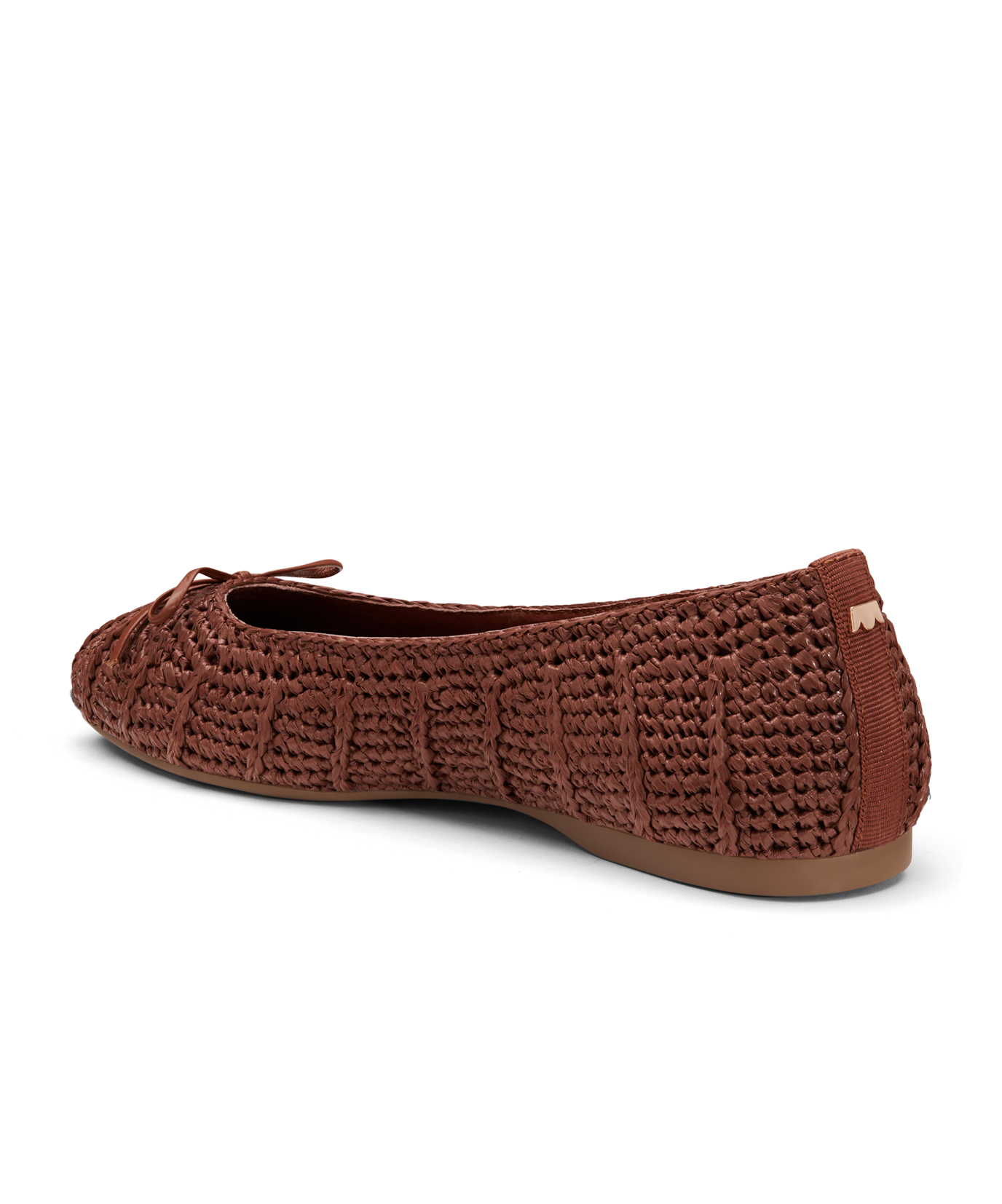 back 3/4ths view of the Hummingbird in Walnut (brown) raffia