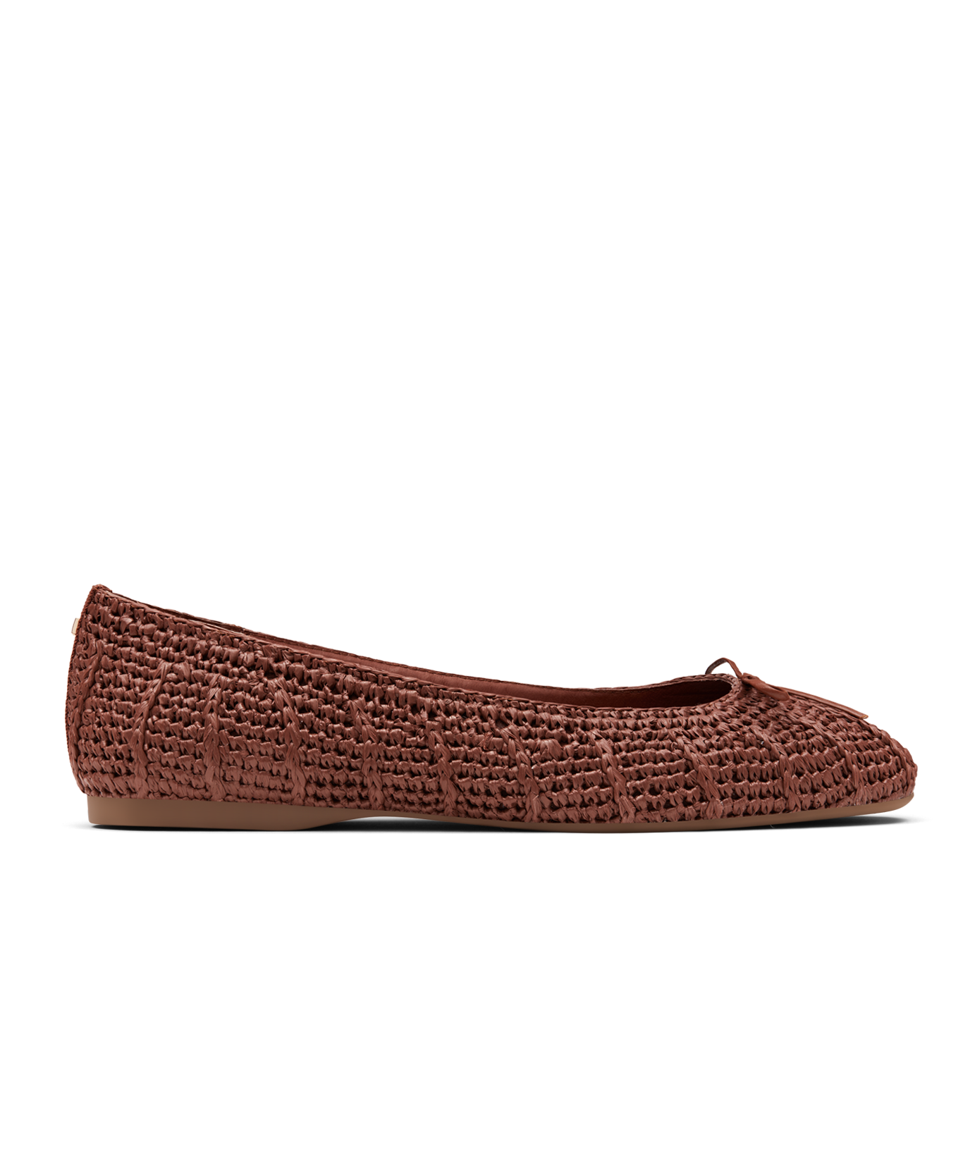 side view of the Hummingbird in Walnut (brown) raffia