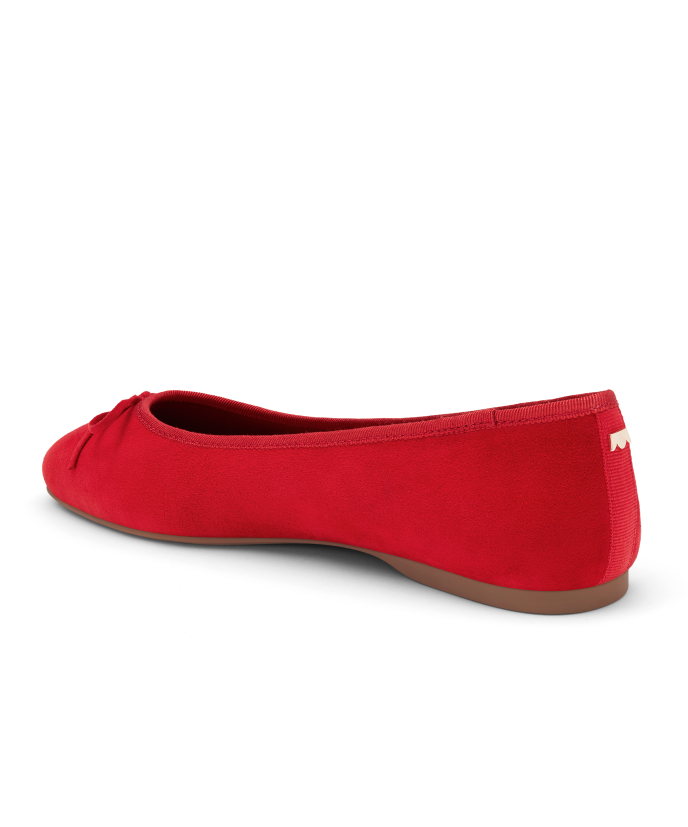 back 3/4ths view of the Hummingbird in red suede