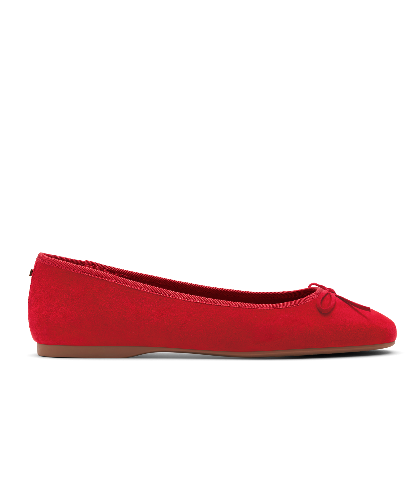 side view of the Hummingbird in red suede