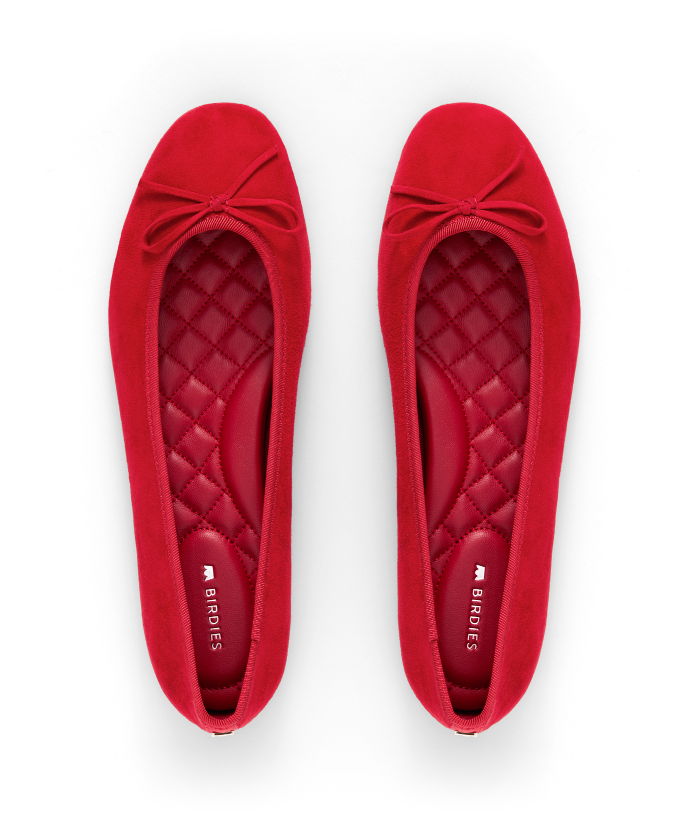 hover | top view of the Hummingbird in red suede