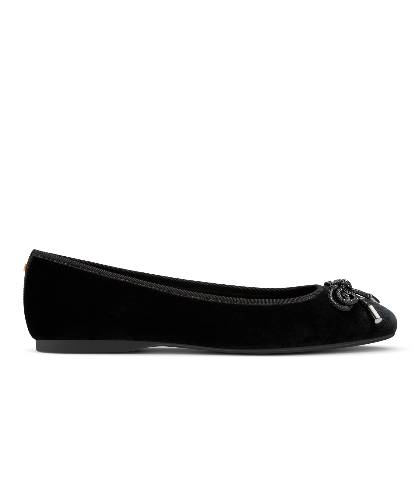side view of the hummingbird in black velvet bow