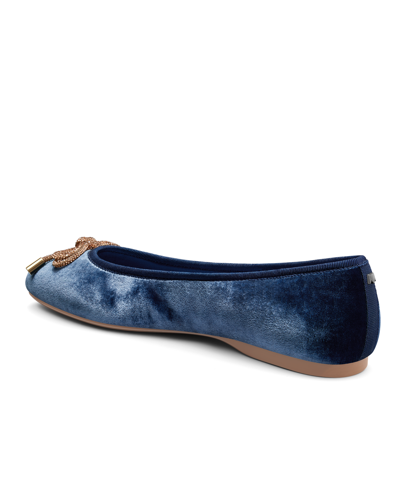 back 3/4ths view of the hummingbird in ocean velvet bow