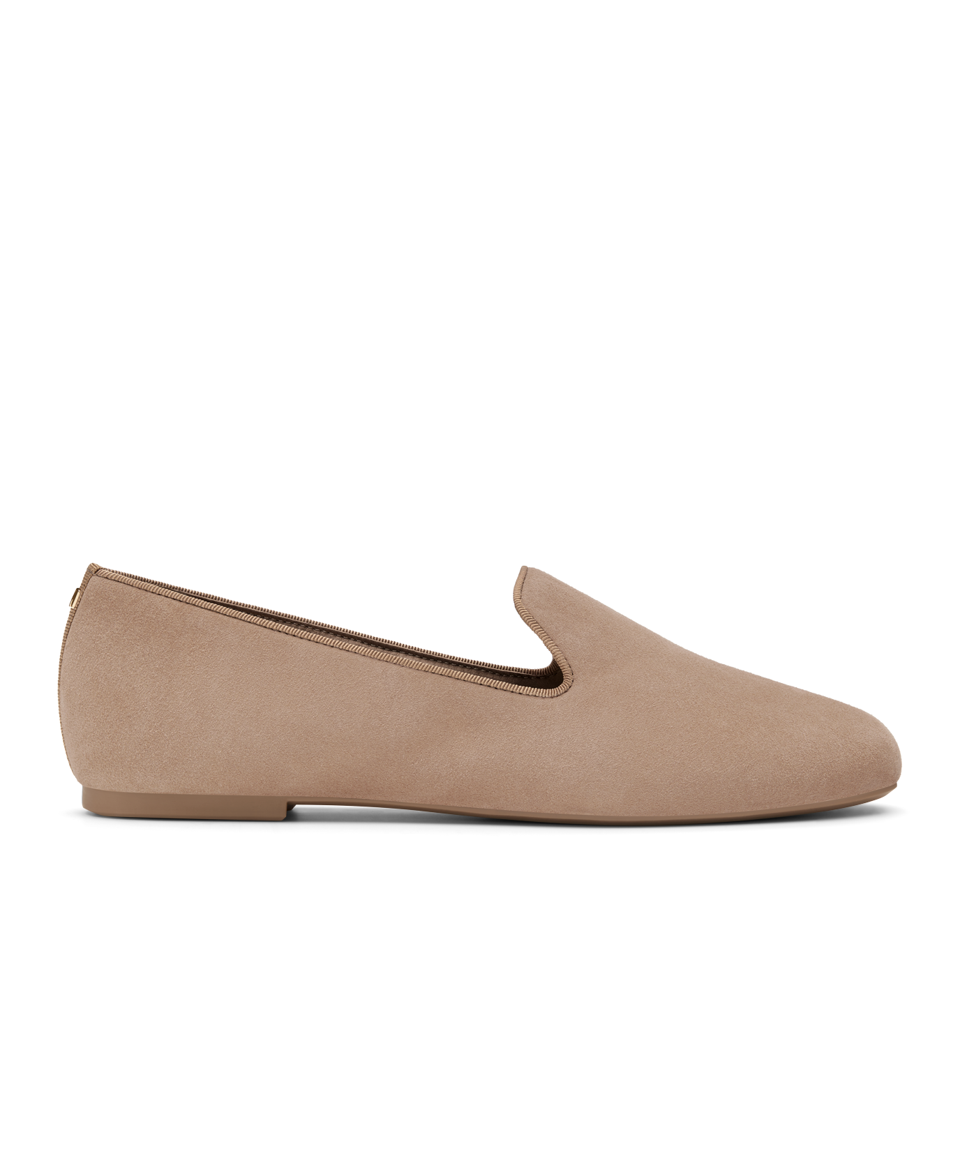 side view of the Starling in New Latte (beige) Suede