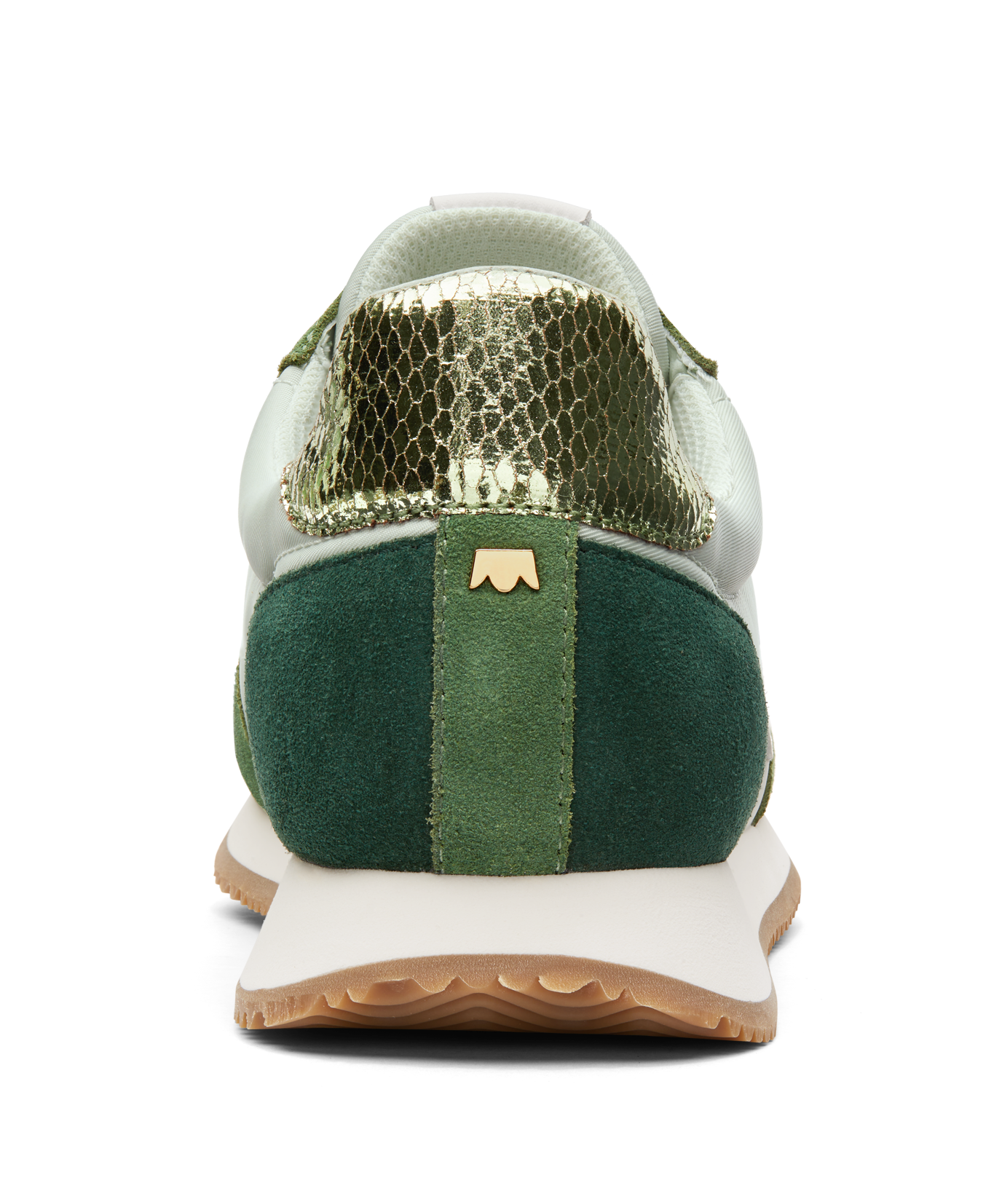back view of the Roadrunner sneaker in Pistachio (green) Multi Nylon