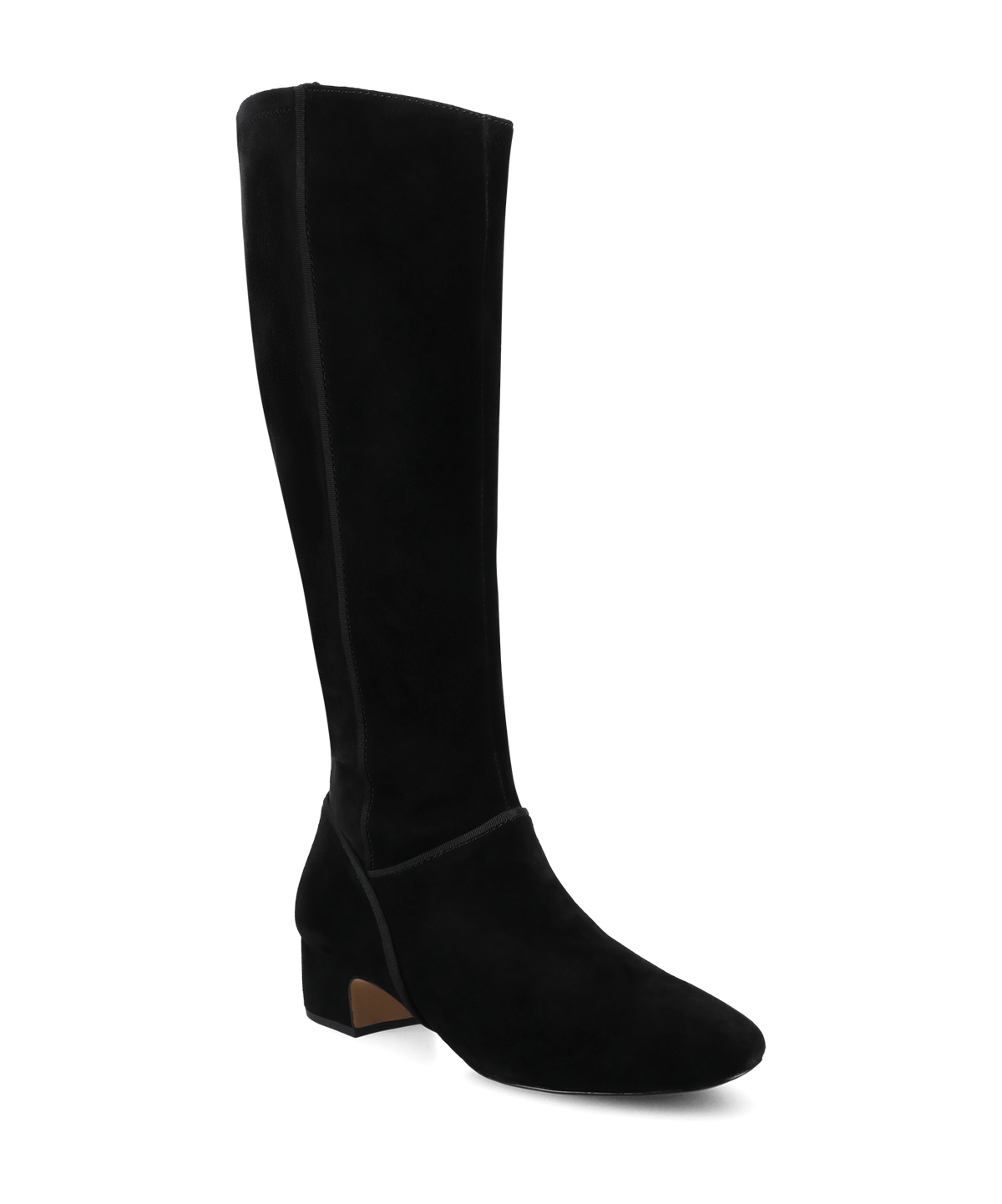 The Starling Flat Tall Boot - Black Suede