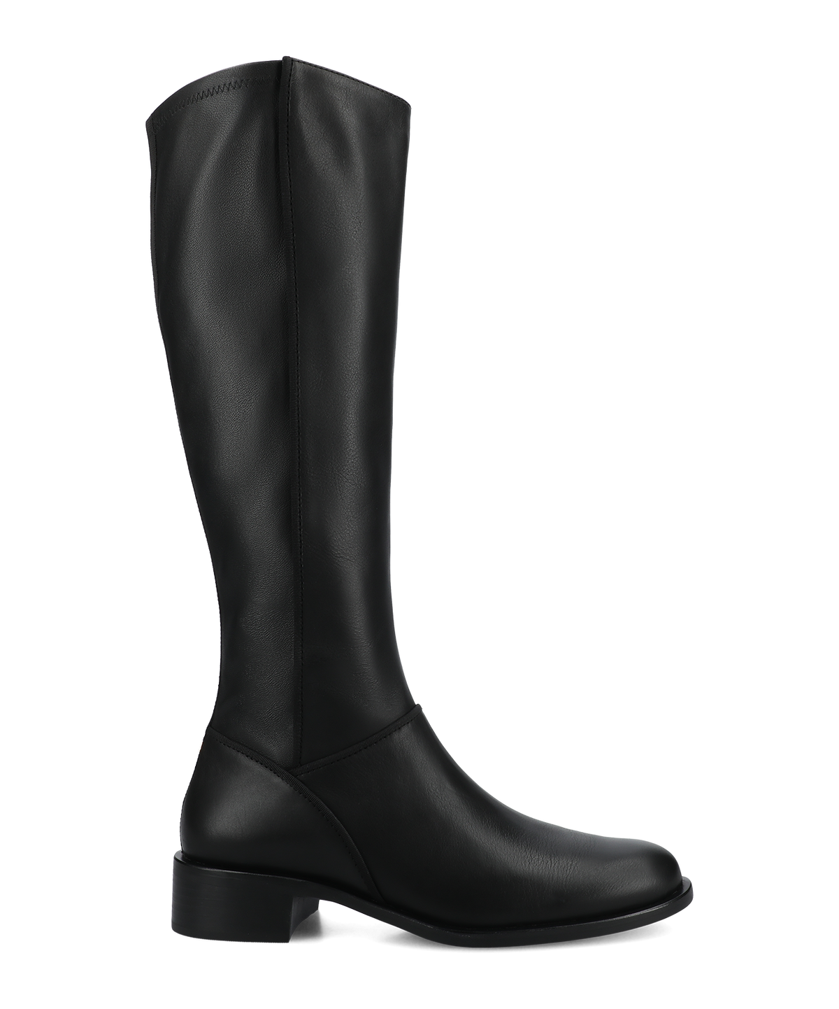 The Starling Flat Tall Boot - Black Leather