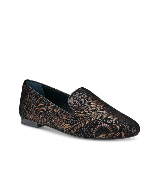 The Starling - Black Floral Suede