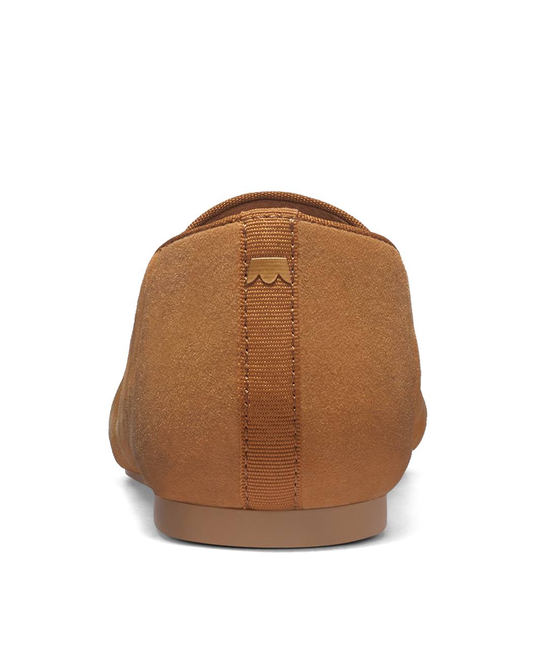 back view of the Starling in golden oak (tan) suede
