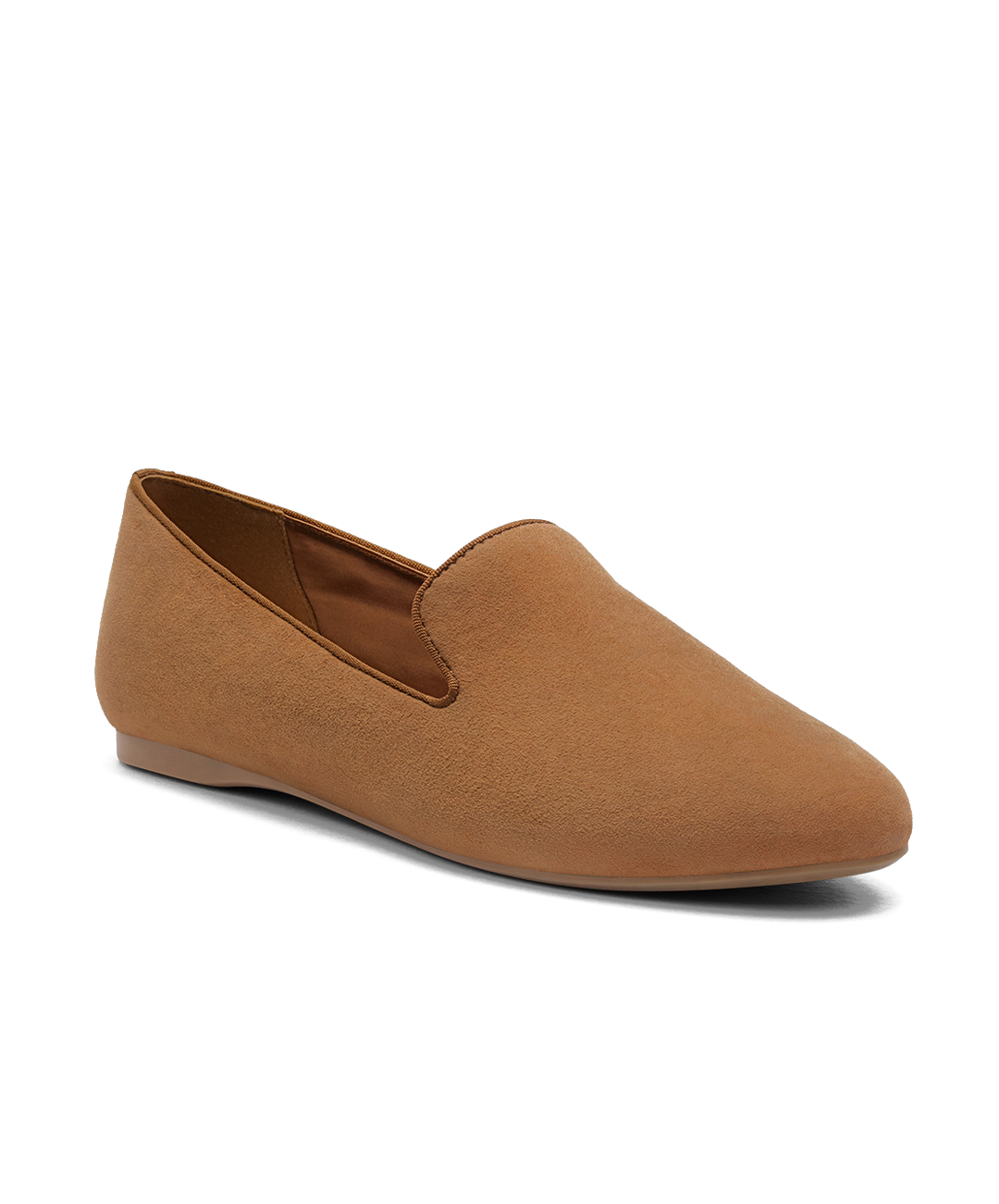 front 3/4ths view of the Starling in golden oak (tan) suede