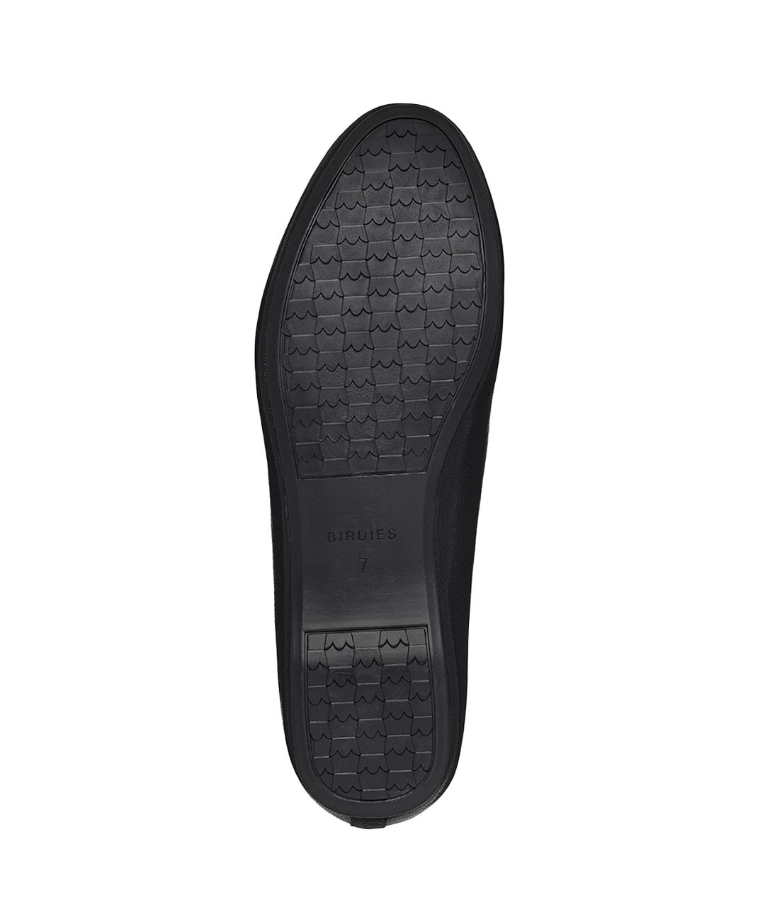 bottom view of the Starling in Jet (black) Leather