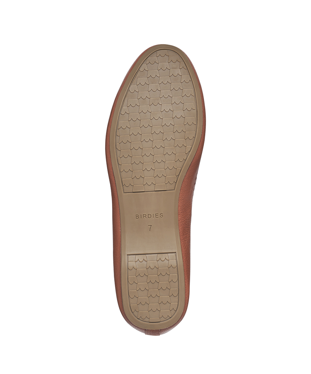 bottom view of the Starling in whiskey (light brown) Leather