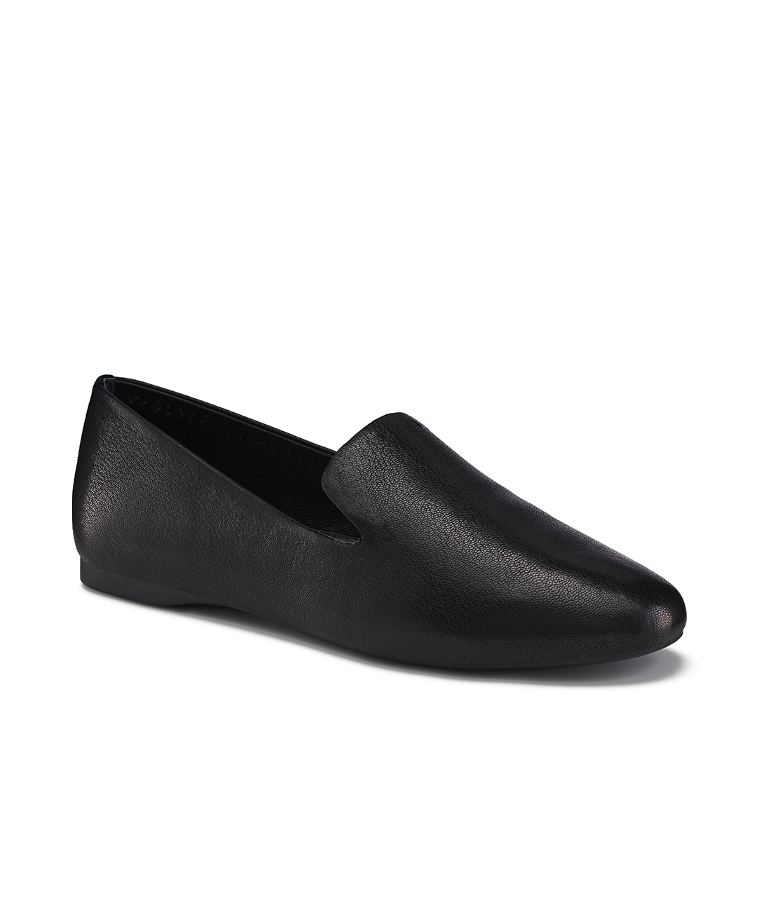 front 3/4ths view of the Starling in Jet (black) Leather