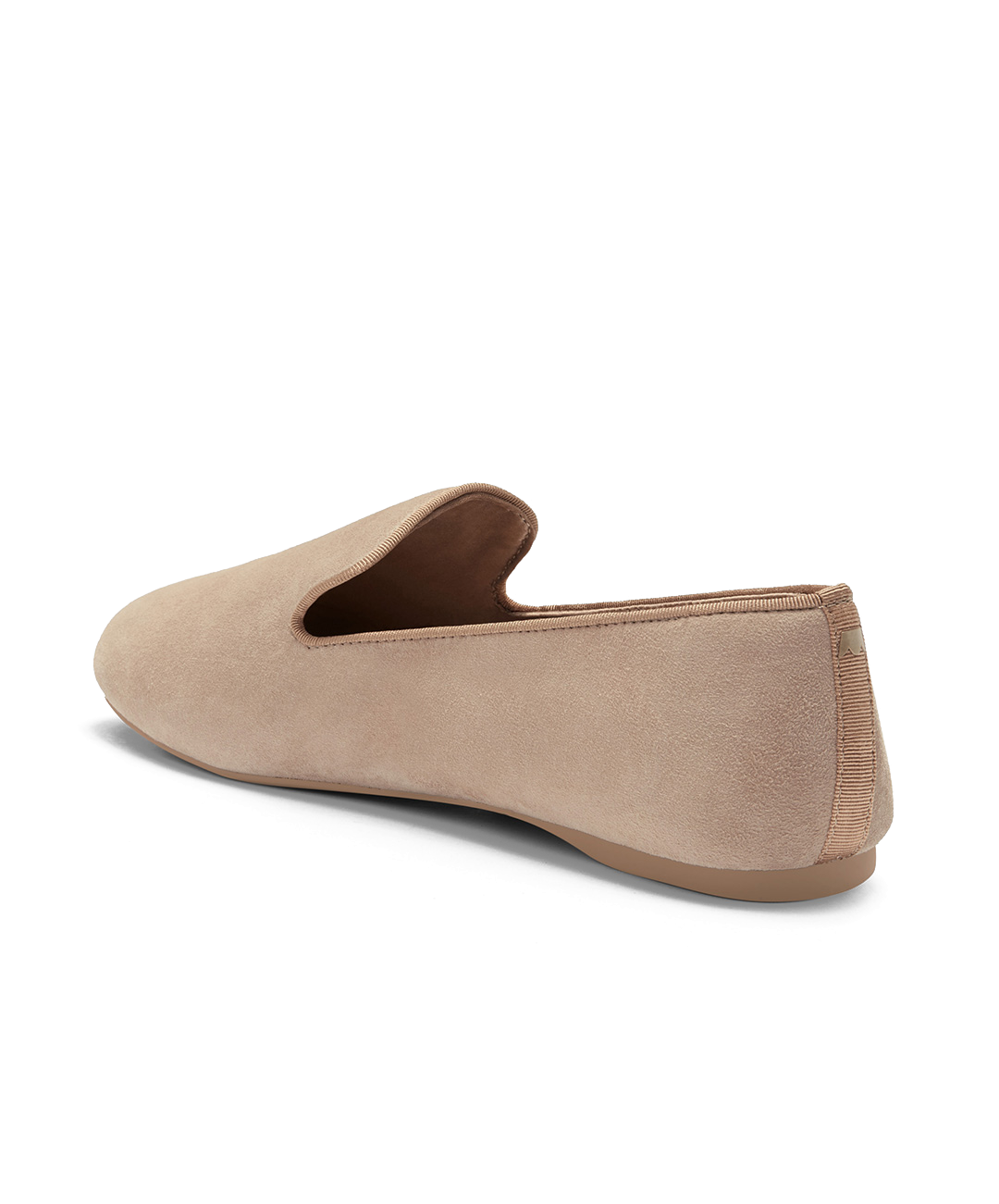 back 3/4ths view of the Starling in Latte (beige) Suede