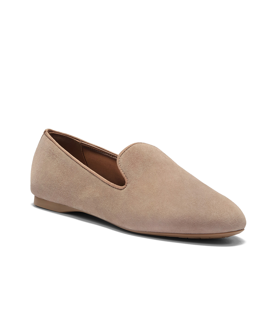 front 3/4ths view of the Starling in Latte (beige) Suede