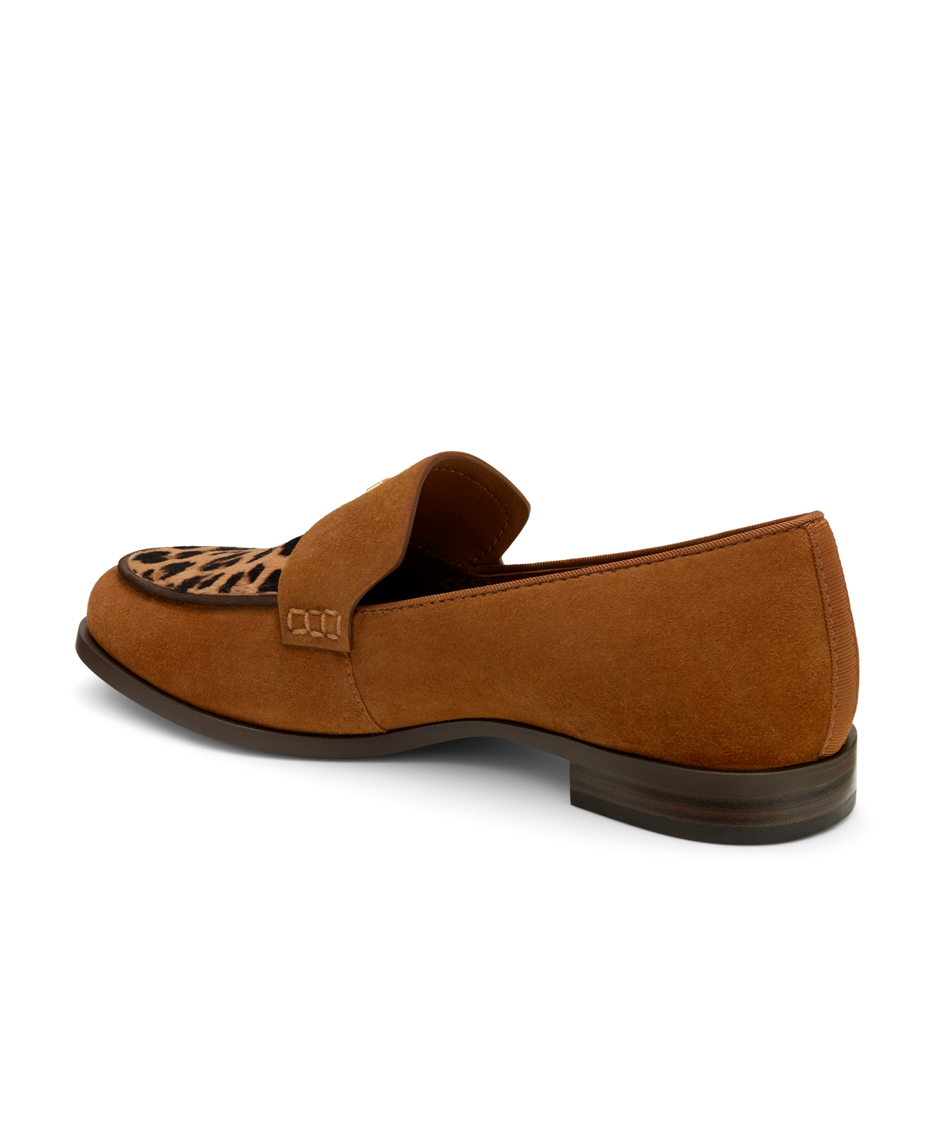 back 3/4ths view of the Starling 20 in Cheetah Print Calf Hair