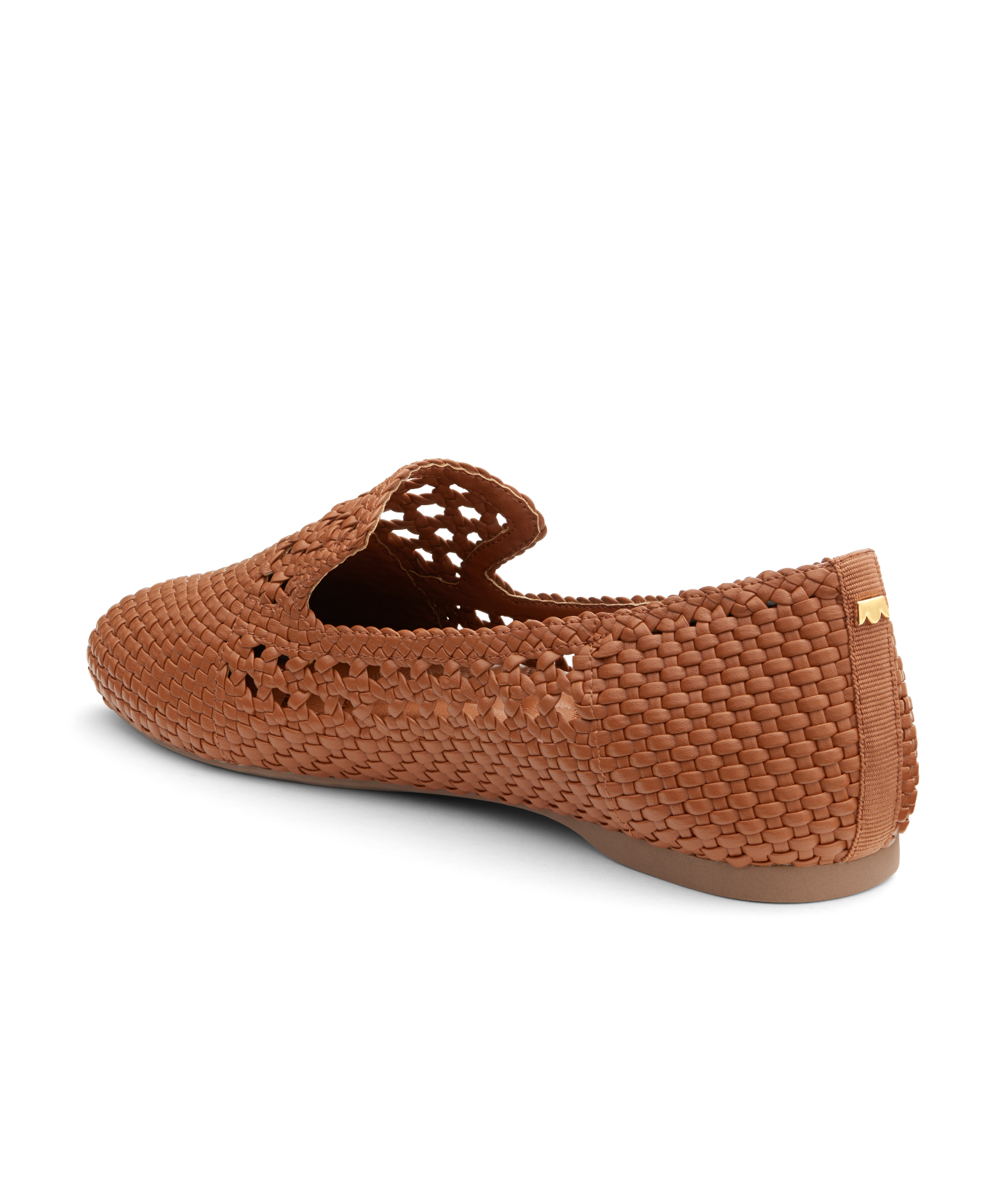 back 3/4ths view of the Starling in Cognac (brown) Woven