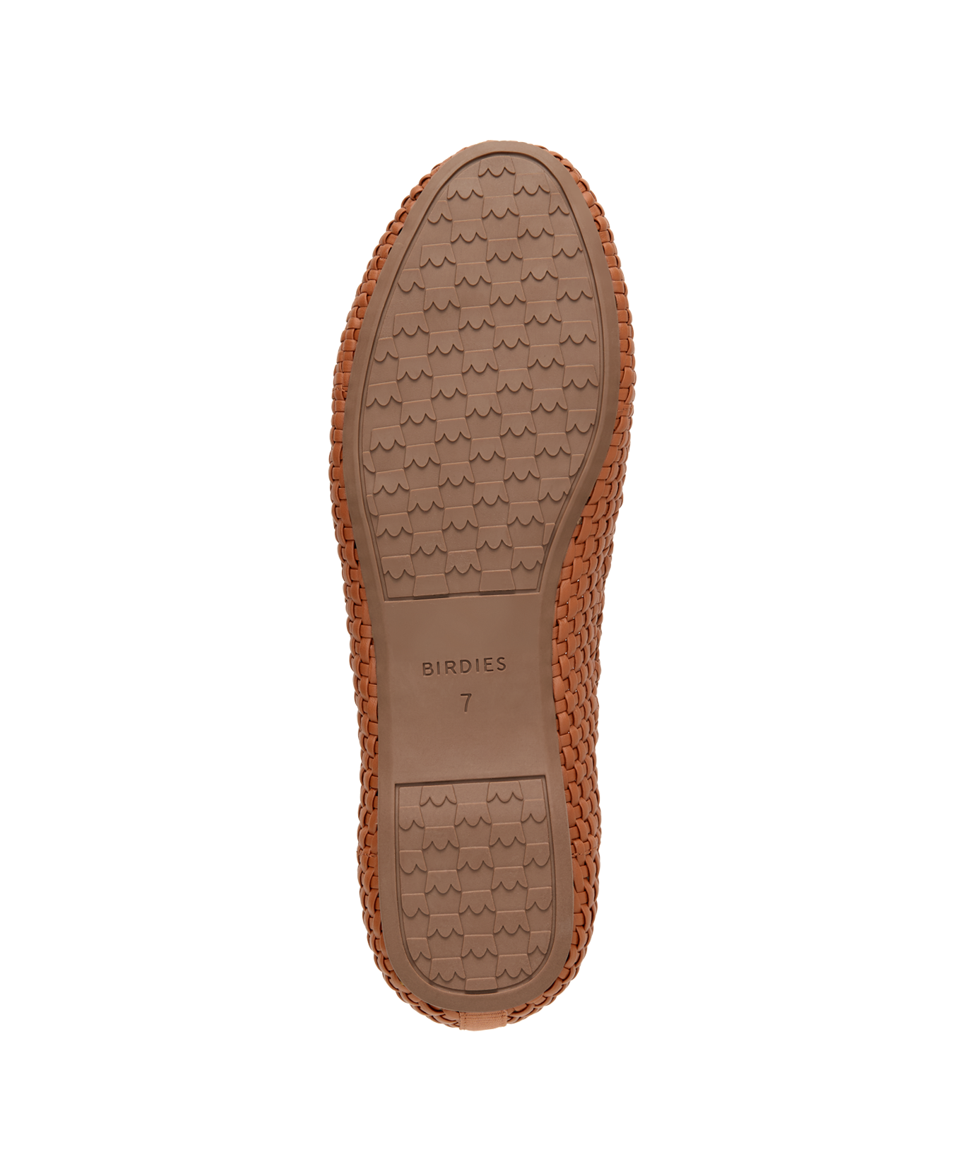 bottom view of the Starling in Cognac (brown) Woven