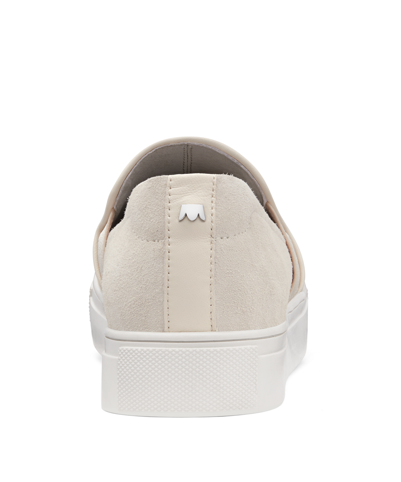 back view of the Swift Slip on Sneaker in Bone (cream) Embossed Leather