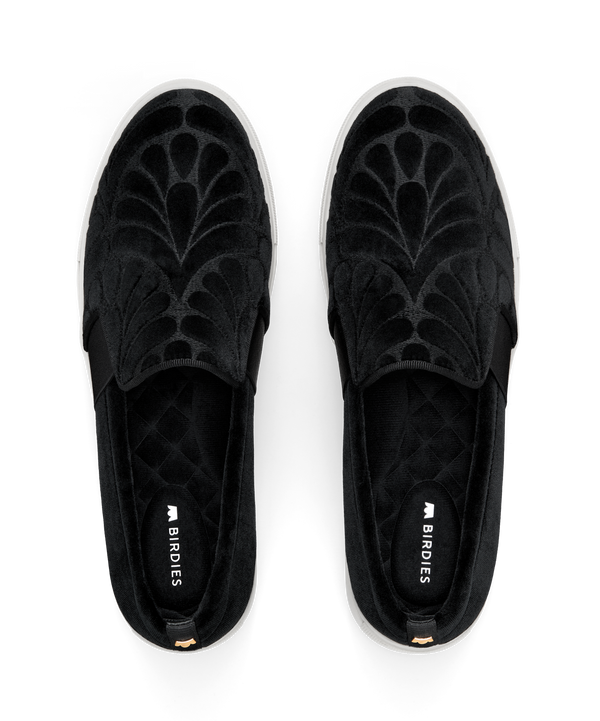 Black velvet sneakers womens cheap